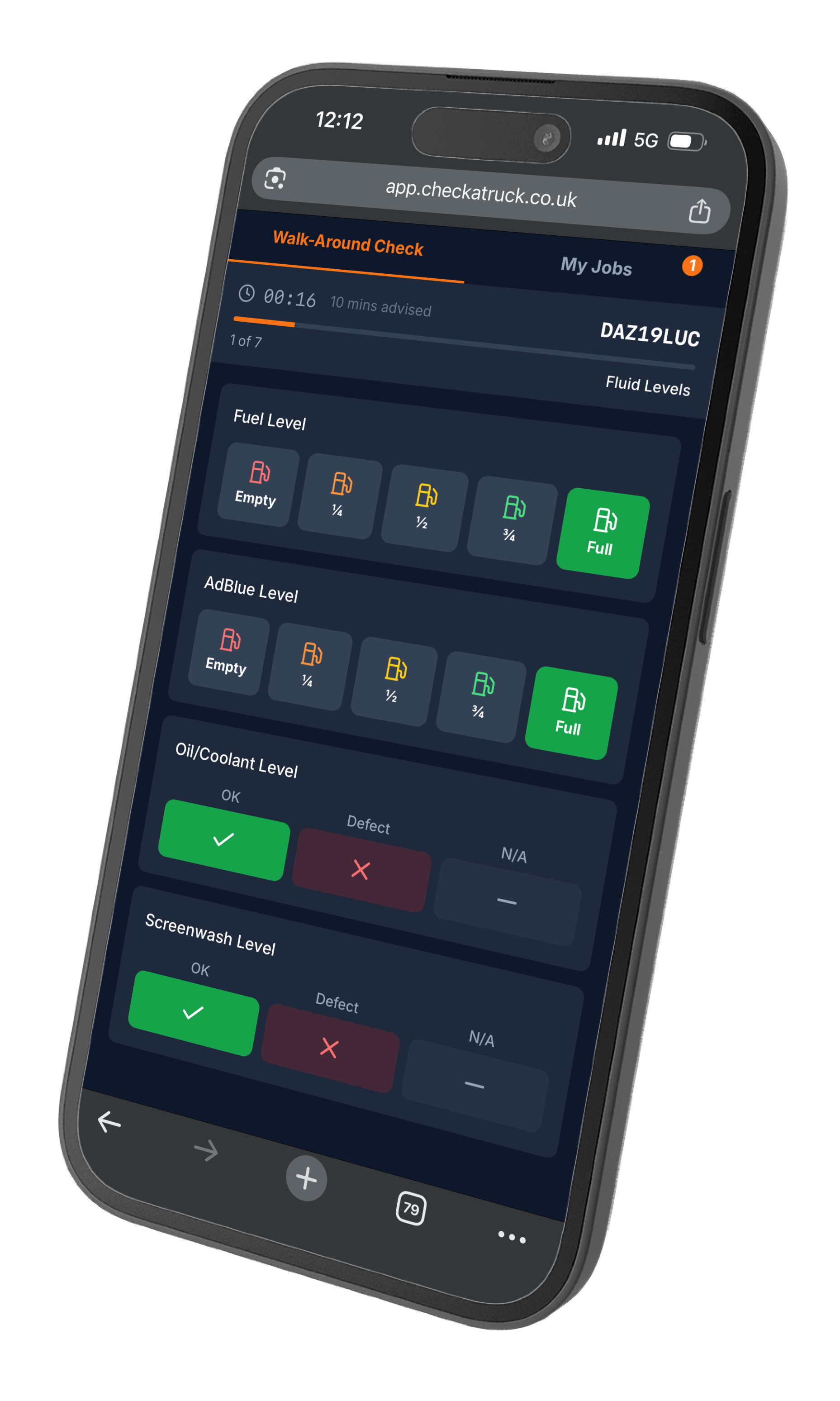 CheckATruck app on mobile